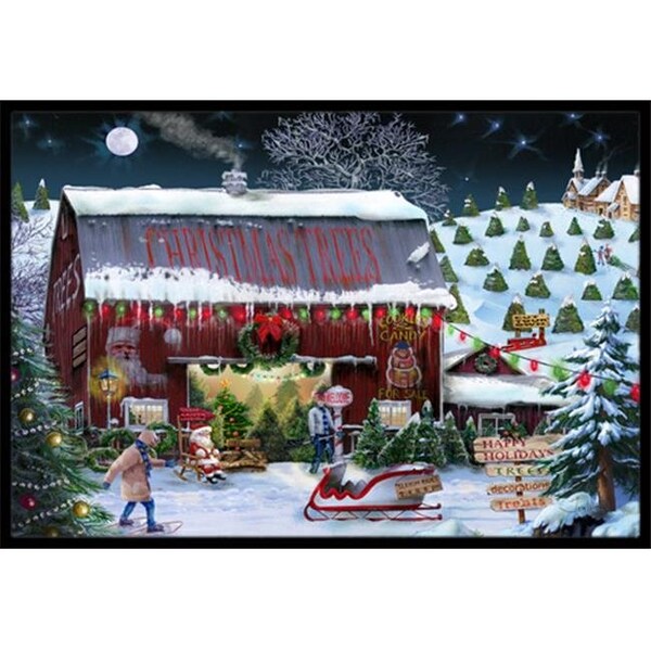 Carolines Treasures PTW2002JMAT Christmas Tree Farm Indoor & Outdoor Mat; 24 x 36 in. PTW2002JMAT - main
